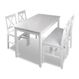 NNEVL 5 Piece Dining Set White