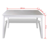 NNEVL 5 Piece Dining Set White