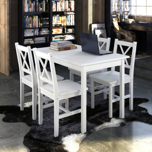 NNEVL 5 Piece Dining Set White