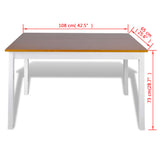 NNEVL 5 Piece Dining Set Brown and White
