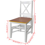 NNEVL 5 Piece Dining Set Brown and White