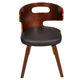 NNEVL Dining Chairs 4 pcs Brown Bent Wood and Faux Leather