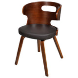 NNEVL Dining Chairs 4 pcs Brown Bent Wood and Faux Leather