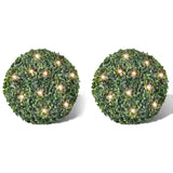 NNEVL Boxwood Ball Artificial Leaf Topiary Ball 35 cm With Solar LED String 2 pcs