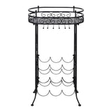 NNEVL Wine Rack with Glass Holder for 9 Bottles Metal