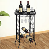 NNEVL Wine Rack with Glass Holder for 9 Bottles Metal