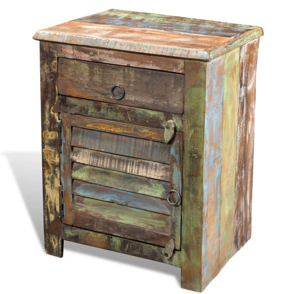 NNEVL End Table with 1 Drawer 1 Door Reclaimed Wood