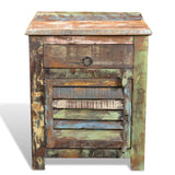 NNEVL End Table with 1 Drawer 1 Door Reclaimed Wood