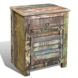 NNEVL End Table with 1 Drawer 1 Door Reclaimed Wood