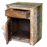 NNEVL End Table with 1 Drawer 1 Door Reclaimed Wood