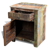 NNEVL End Table with 1 Drawer 1 Door Reclaimed Wood