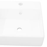 NNEVL Ceramic Basin Square with Overflow and Faucet Hole 41 x 41 cm