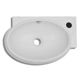 NNEVL Ceramic Sink Basin Faucet & Overflow Hole Bathroom White