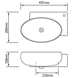 NNEVL Ceramic Sink Basin Faucet & Overflow Hole Bathroom White