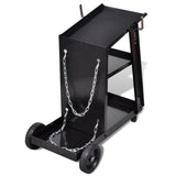 NNEVL Welding Cart Black Trolley with 3 Shelves Workshop Organiser