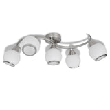 NNEVL Ceiling Lamp with Glass Shades on Waving Rail for 5 E14 Bulb