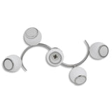 NNEVL Ceiling Lamp with Glass Shades on Waving Rail for 5 E14 Bulb