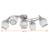 NNEVL Ceiling Lamp with Glass Shades on Waving Rail for 5 E14 Bulb