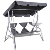 NNEVL Outdoor Hanging Rattan Swing Bench with a Canopy Black