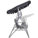 NNEVL Outdoor Hanging Rattan Swing Bench with a Canopy Black