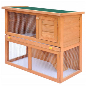 NNEVL Outdoor Rabbit Hutch Small Animal House Pet Cage 1 Door Wood