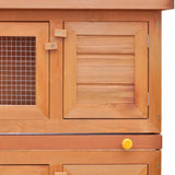 NNEVL Outdoor Rabbit Hutch Small Animal House Pet Cage 4 Doors Wood