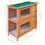 NNEVL Outdoor Rabbit Hutch Small Animal House Pet Cage 4 Doors Wood