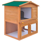 NNEVL Outdoor Rabbit Hutch Small Animal House Pet Cage 3 Doors Wood