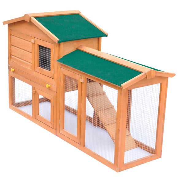 NNEVL Outdoor Large Rabbit Hutch Small Animal House Pet Cage Wood