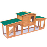 NNEVL Large Rabbit Hutch Small Animal House Pet Cage with Roofs Wood