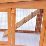 NNEVL Large Rabbit Hutch Small Animal House Pet Cage with Roofs Wood