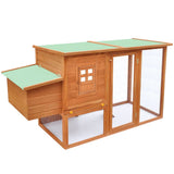 NNEVL Outdoor Chicken Cage Hen House with 1 Egg Cage Wood