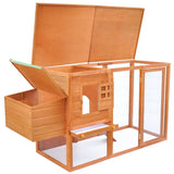 NNEVL Outdoor Chicken Cage Hen House with 1 Egg Cage Wood
