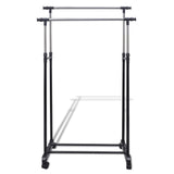 NNEVL Adjustable Clothes Rack 4 Castors 2 Hanging Rails