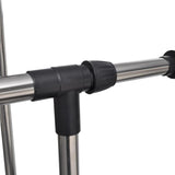 NNEVL Adjustable Clothes Rack 4 Castors 2 Hanging Rails