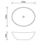 NNEVL Luxury Ceramic Basin Oval-shaped Sink Black 40 x 33 cm