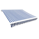 NNEVL Awning Top Sunshade Canvas Blue & White 3 x 2.5m