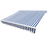 NNEVL Awning Top Sunshade Canvas Blue & White 3 x 2.5m