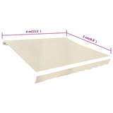 NNEVL Awning Top Sunshade Canvas Cream 4 x 3 m