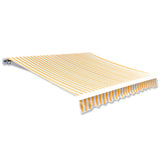 NNEVL Awning Top Sunshade Canvas Sunflower Yellow & White 3 x 2.5 m