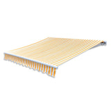 NNEVL Awning Top Sunshade Canvas Sunflower Yellow & White 3 x 2.5 m