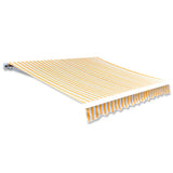 NNEVL Awning Top Sunshade Canvas Sunflower Yellow & White 4 x 3 m