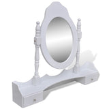 NNEVL Dressing Table with Mirror and Stool 7 Drawers White