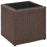 NNEVL Garden Square Raised Bed Set 3 Pieces Rattan Brown