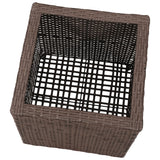NNEVL Garden Square Raised Bed Set 3 Pieces Rattan Brown