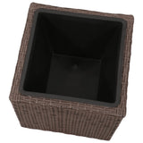 NNEVL Garden Square Raised Bed Set 3 Pieces Rattan Brown