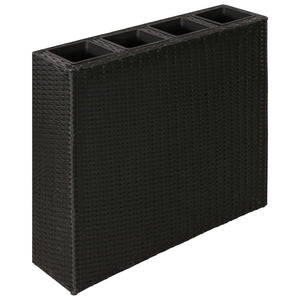 NNEVL Garden Rectangle Rattan Raised Bed Set Black