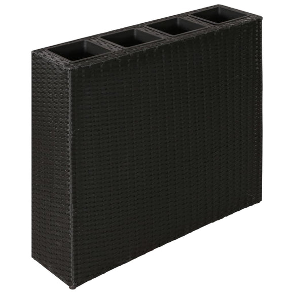 NNEVL Garden Rectangle Rattan Raised Bed Set Black