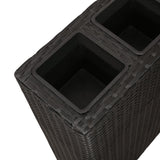 NNEVL Garden Rectangle Rattan Raised Bed Set Black