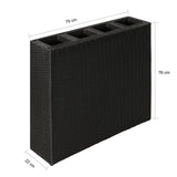 NNEVL Garden Rectangle Rattan Raised Bed Set Black